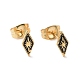Enamel Rhombus with Star Stud Earrings with 316L Surgical Stainless Steel Pins(X-EJEW-P204-02G-06)-1