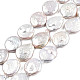 cuentas de perlas keshi de perlas barrocas naturales redondas planas hebras(PEAR-R015-16)-1