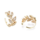 Brass Micro Pave Clear Cubic Zirconia Cuff Earrings(EJEW-I249-11G)-2