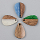Opaque Resin & Walnut Wood Pendants(RESI-S389-027A-C)-1