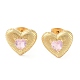 Rack Plating Brass with Cubic Zirconia Stud Earrings for Women(EJEW-G394-05G-05)-2