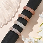 Natural Xinjiang Golden Silk Jade Finger Rings for Women, 5.5mm, US Size 6(16.5mm)(RJEW-G360-01A)