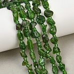 Natural Diopside Beads Strands, Nuggets, Grade A, 6~10x6~8.5x3.5~5.5mm, Hole: 0.8mm, about 43~49pcs/strand, 15.75''(40cm)(GG-CBA3A44-C09-01)