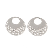 304 Stainless Steel Pendants, Flat Round Charm, Stainless Steel Color, 23x1mm, Hole: 8.3mm(STAS-I671-16P)
