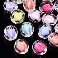 Transparent Acrylic Beads, Bead in Bead, Corrugated Round, Mixed Color, 12x11.5mm, Hole: 2mm, about 580pcs/500g(TACR-N011-005A-01)