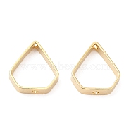 Rack Plating Brass Bead Frame, Cadmium Free & Lead Free, Triangle, Real 24K Gold Plated, 10x9x2mm, Hole: 0.7mm(KK-M250-30G)
