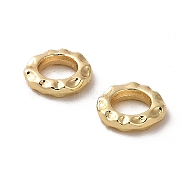 Rack Plating Zinc Alloy Linking Rings, Long-Lasting Plated, Round Ring, Hammered, Real 18K Gold Plated, 8x1.8mm, Inner Diameter: 4mm(PALLOY-F305-06A-G)