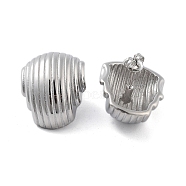 304 Stainless Steel Stud Earrings, Shell Shape, Stainless Steel Color, 25x19mm(EJEW-P258-28P)