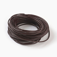 Cowhide Leather Cord, Leather Jewelry Cord, Jewelry DIY Making Material, Dyed, Round, Coconut Brown, 2mm, about 10.93 yards(10m)/bundle(WL-F009-A03-2mm)