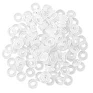 300Pcs Silicone Linking Rings, Round Ring, White, 6x1.5mm, Inner Diameter: 2.7mm(FIND-DC0002-49)