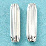 Eco-friendly Brass Beads, Cadmium Free & Lead Free, Long-Lasting Plated, Corrugated Column, 925 Sterling Silver Plated, 10x3mm, Hole: 1.2mm(KK-M257-21S)