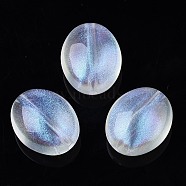 Transparent Acrylic Beads, Glitter Powder, Oval, Clear, 19.5x16x10mm, Hole: 2mm, about 245pcs/500g(OACR-N008-070)