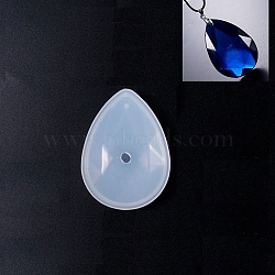 Silicone Molds, Resin Casting Molds, For UV Resin, Epoxy Resin Jewelry Making, teardrop, White, 52x38x8mm, 50x36x6mm, Hole: 5mm, Inner Size: 49x34mm(DIY-F023-07)