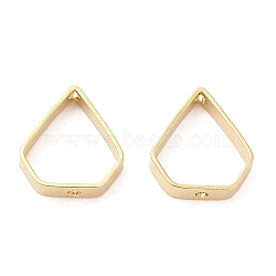 Rack Plating Brass Bead Frame, Cadmium Free & Lead Free, Triangle, Real 24K Gold Plated, 10x9x2mm, Hole: 0.7mm(KK-M250-30G)