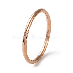 Ion Plating(IP) 304 Stainless Steel Simple Plain Band Finger Ring for Women Men, Rose Gold, 1.5mm, Inner Diameter: US Size 7 1/4(17.5mm)(RJEW-F152-04RG)