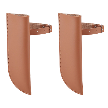 PU Leather Flagpole Holder, Saddle Brown, 180x58x18mm