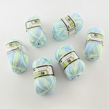 Soft Baby Yarns, with Bamboo Fibre and Silk, Colorful, 1mm, about 140m/roll, 50g/roll, 6rolls/box