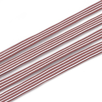 Flat Elastic Cord, with Nylon Outside and Rubber Inside, Indian Red, 7x1.5mm, about 100yard/bundle(300 feet/bundle)