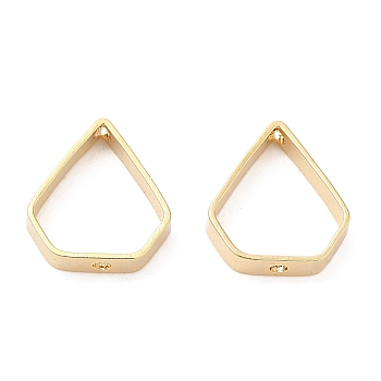 Rack Plating Brass Bead Frame, Cadmium Free & Lead Free, Triangle, Real 24K Gold Plated, 10x9x2mm, Hole: 0.7mm