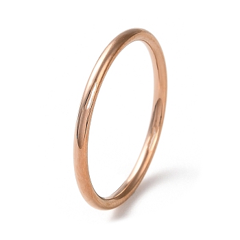 Ion Plating(IP) 304 Stainless Steel Simple Plain Band Finger Ring for Women Men, Rose Gold, 1.5mm, Inner Diameter: US Size 7 1/4(17.5mm)
