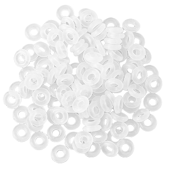 300Pcs Silicone Linking Rings, Round Ring, White, 6x1.5mm, Inner Diameter: 2.7mm