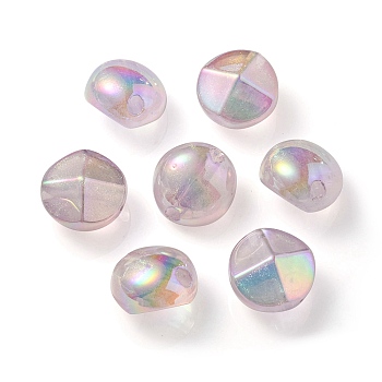 UV Plating Luminous Transparent Acrylic Beads, Glow in The Dark, Round, Lavender, 21x21.5x15mm, Hole: 4mm