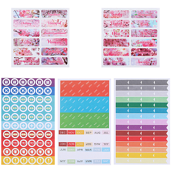 6 Sets 2 Styles Rectangle Paper Self Adhesive Category Labels Stickers, Budget Decals for Money Saving Budgeting Planner, Mixed Color, 115~180x112x0.1mm, 3 sets/style