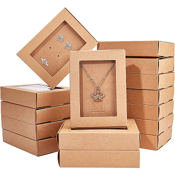 Foldable Drawer Type Creative Kraft Paper Box, Wedding Favor Boxes, Favour Box, Paper Gift Box, Rectangle, BurlyWood, 11.5x8.5x2.5cm
