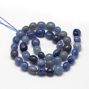 Chapelets de perles en aventurine bleue naturelle(G-R445-8x10-27)-2