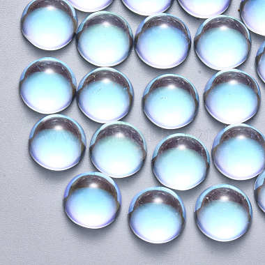 10mm Clear AB Half Round Glass Cabochons