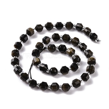 Natural Golden Sheen Obsidian Beads Strands(G-K303-A30-8mm)-5