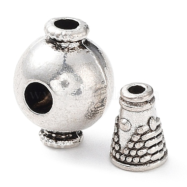 alliage de style tibétain 3 perles trou gourou(X-TIBEB-M030-06AS)-3