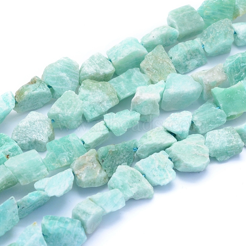 Raw Rough Natural Amazonite Beads Strands Nuggets 6 12x6 10x5 8mm Hole 0 7mm About 48pcs Strand 15 75 40cm