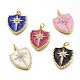 Real 18K Gold Plated Brass Micro Pave Clear Cubic Zirconia Enamel Pendants(ZIRC-A017-02G-RS)-1
