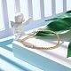 Bracelet extensible perlé rond en laiton avec rond plat pour femme(BJEW-JB07607)-2