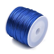 30M Nylon Rattail Satin Cord, Beading String, for Chinese Knotting, Jewelry Making, Blue, 1mm, about 32.81 Yards(30m)/Roll(NWIR-YW0001-04-16)