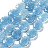 Natural Quartz Imitation Aquamarine Beads Strands, Teardrop, Dyed, 17.5~18x13x6mm, Hole: 1.2mm, about 22pcs/strand, 15.24 inch(38.7cm)(G-L242-24)