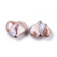 Acrylic Imitation Gemstone Beads, Heart, Saddle Brown, 20x23x8~8.5mm, Hole: 2.5~2.8mm, about 230pcs/500g(MACR-E205-09J)