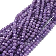 Natural Lepidolite/Purple Mica Stone Beads Strands, Round, 6~6.5mm, Hole: 0.8mm, about 66pcs/strand, 15.55 inch(39.5cm)(G-O201A-05A)