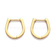 304 Stainless Steel Huggie Hoop Earrings, Horse Shoe, Golden, 16.5x16x3mm, Pin: 1mm(STAS-J033-14B-G)