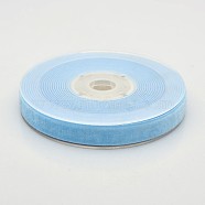 Polyester Velvet Ribbon for Gift Packing and Festival Decoration, Light Sky Blue, 1/2 inch(13mm), about 25yards/roll(22.86m/roll)(SRIB-M001-13mm-308)