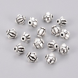 Tibetan Silver Spacer Beads, Lead Free & Cadmium Free, Bicone, Antique Silver, about 7.6 mm wide, 7.8mm long, Hole: 1.5mm(AB73)