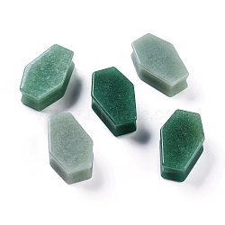 Natural Green Aventurine Beads, Coffin, No Hole/undrilled, for Wire Wrapped Pendant Making, 33x21x12mm(G-P442-02A)