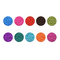 12/0 Baking Paint Glass Seed Beads, Round, Mixed Color, 12/0, 1.5~2mm, Hole: 0.5~1mm, 10 colors, about 6000pcs/color, 60000pcs/set(SEED-US0001-04-2mm)