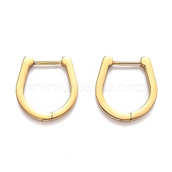 304 Stainless Steel Huggie Hoop Earrings, Horse Shoe, Golden, 16.5x16x3mm, Pin: 1mm(STAS-J033-14B-G)