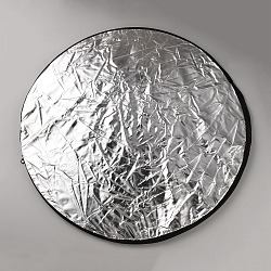Nylon Round Reflective Photography Light Panel, Photo & Video Lighting Reflector, Silver, 600x2.5mm(AJEW-WH20070-329A)