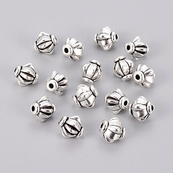 Tibetan Silver Spacer Beads, Lead Free & Cadmium Free, Bicone, Antique Silver, about 7.6 mm wide, 7.8mm long, Hole: 1.5mm