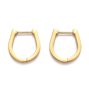 304 Stainless Steel Huggie Hoop Earrings, Horse Shoe, Golden, 16.5x16x3mm, Pin: 1mm