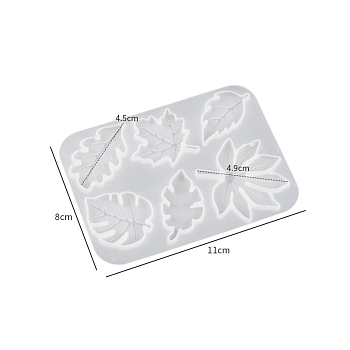 Cabochon & Pendant DIY Silicone Molds, Resin Casting Molds, for UV Resin, Epoxy Resin Craft Making, Leaf, 110x80x4mm