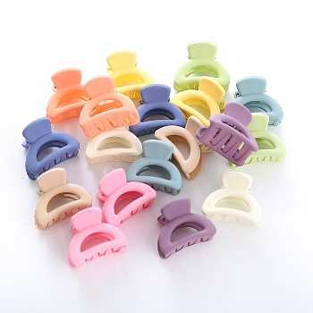 Plastic Claw Hair Clips, with Iron Findings, for Girls, Mixed Color, 25mm